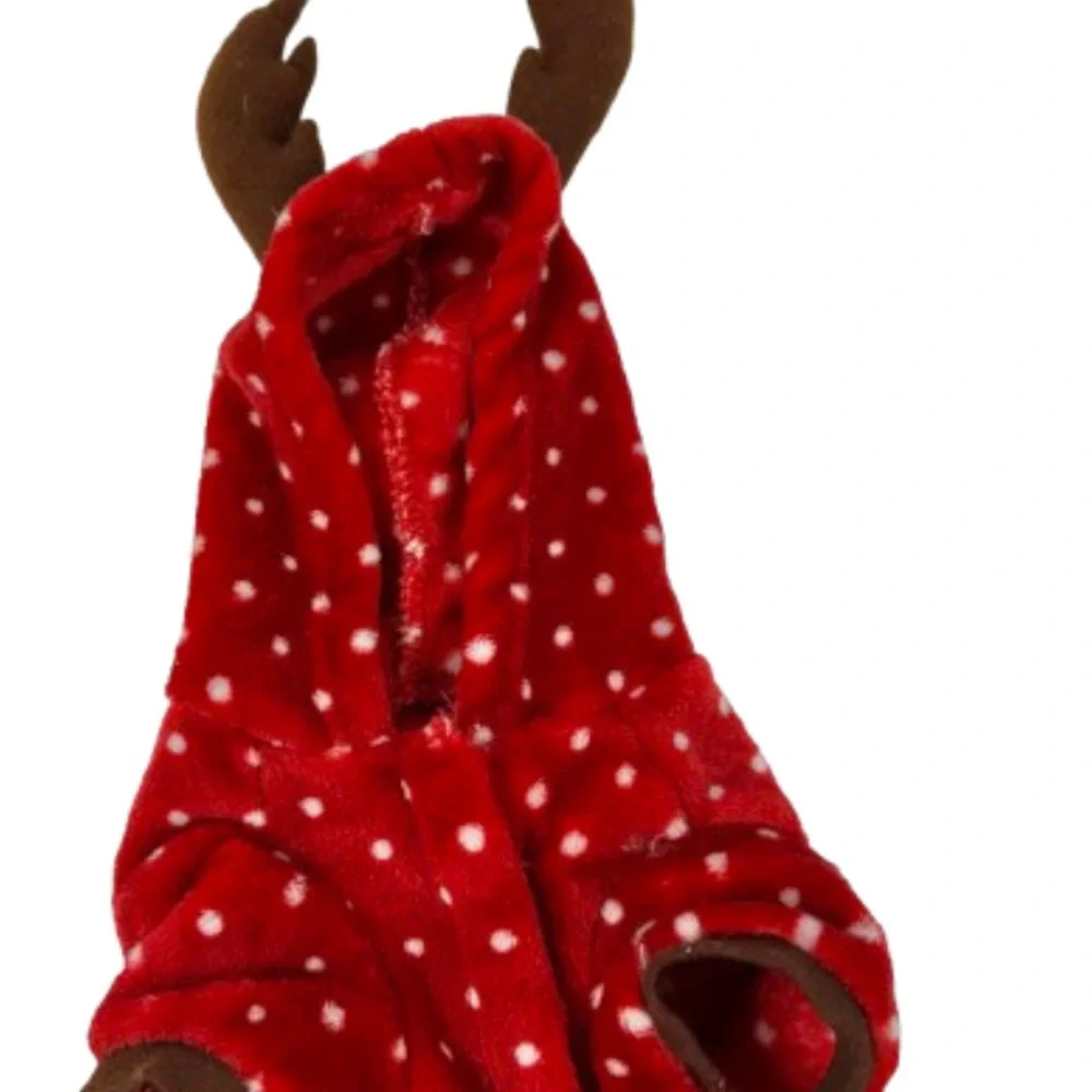 Red Reindeer Polka Dot Dog Sweater